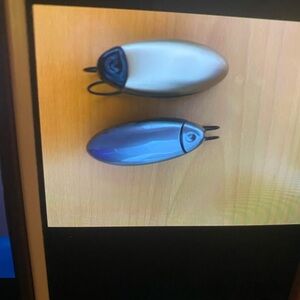 Silver and Black Wireless Mouse Set